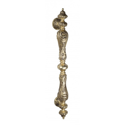 Дверная ручка скоба Venezia Margherita VNZ576 французское золото + коричневый, 625 мм (465 мм)