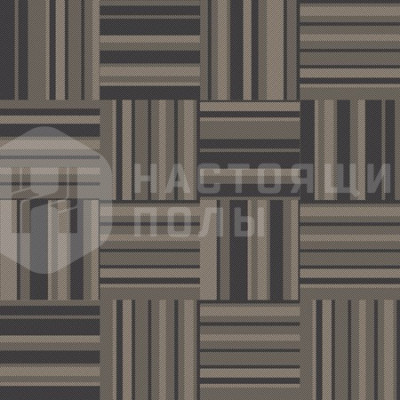 Ковровая плитка Ege Rawline Scala Denim Stripe Black, 480 x 480 мм