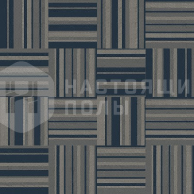 Ковровая плитка Ege Rawline Scala Stripe Denim Blue, 480 x 480 мм