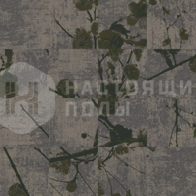 Ковровая плитка Ege Rawline Scala Velvet Bloom Green, 480 x 480 мм