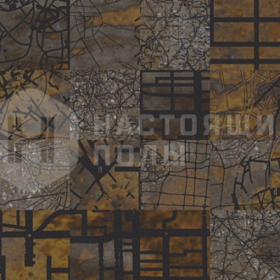 Ковровая плитка Ege Highline 1100 Aerial Map Brown, 480 x 480 мм