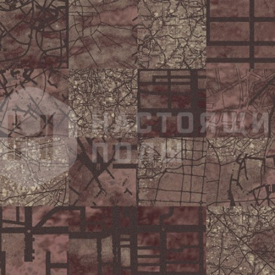 Ковровая плитка Ege Highline Loop Aerial Map Dark Beige, 480 x 480 мм