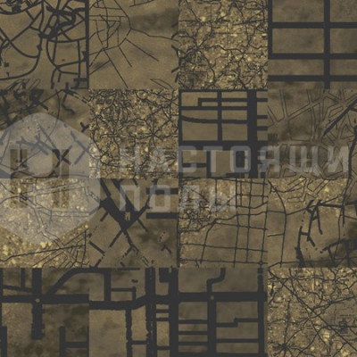 Ковровая плитка Ege Highline Carre Aerial Map Golden, 480 x 480 мм