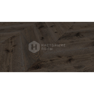 Паркет Французская елка Hajnowka DUO Дуб Kalabria Селект копченый брашированный, 15*125*600 мм