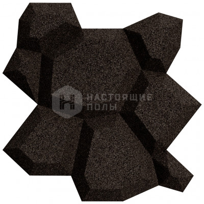 Декоративные панели Muratto Organic Blocks Beehive MUOBBEE09 Black, 248*180*20 мм