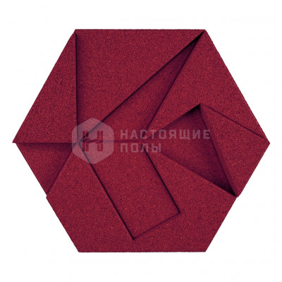Декоративные панели Muratto Organic Blocks Hexagon MUOBHEX07 Bordeaux, 220*190*30 мм