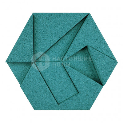 Декоративные панели Muratto Organic Blocks Hexagon MUOBHEX04 Turquoise, 220*190*30 мм