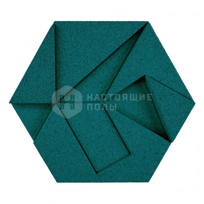 Декоративные панели Muratto Organic Blocks Hexagon MUOBHEX02 Emerald, 220*190*30 мм