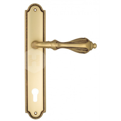 Дверная ручка на планке Venezia Anafesto VNZ1600 PL98 французское золото + коричневый