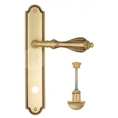 Дверная ручка на планке Venezia Anafesto VNZ1598 PL98 французское золото + коричневый