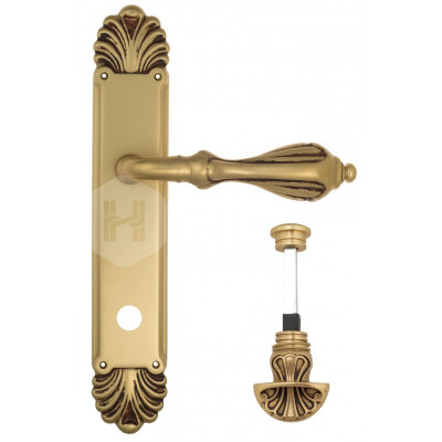 Дверная ручка на планке Venezia Anafesto VNZ3310 PL87 французское золото + коричневый