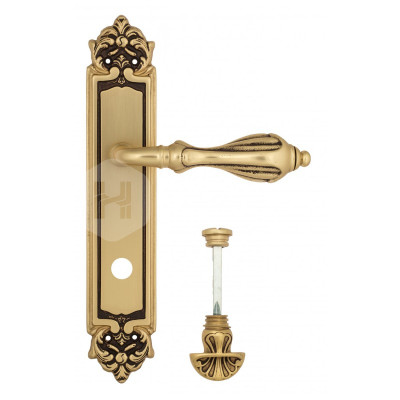 Дверная ручка на планке Venezia Anafesto VNZ2638 PL96 французское золото + коричневый