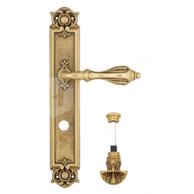 Дверная ручка на планке Venezia Anafesto VNZ2641 PL97 французское золото + коричневый