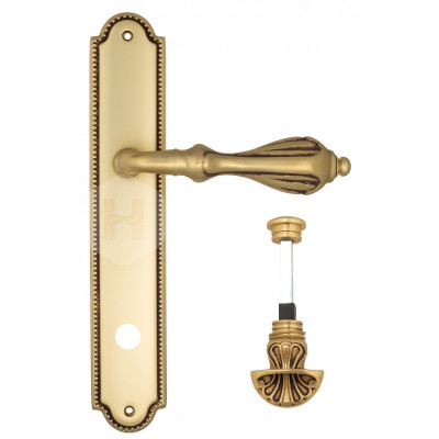 Дверная ручка на планке Venezia Anafesto VNZ1599 PL98 французское золото + коричневый