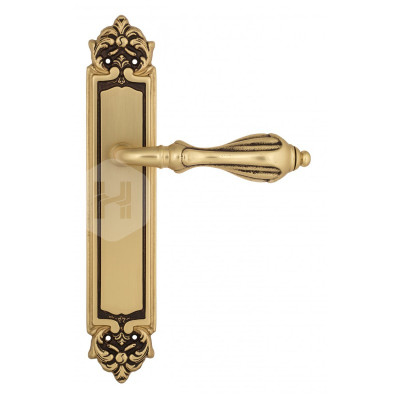 Дверная ручка на планке Venezia Anafesto VNZ901 PL96 французское золото + коричневый