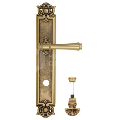 Дверная ручка на планке Venezia Callisto VNZ1551 PL97 французское золото + коричневый