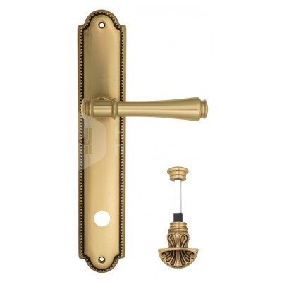 Дверная ручка на планке Venezia Callisto VNZ1479 PL98 французское золото + коричневый