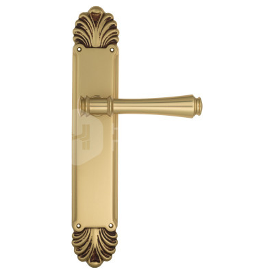 Дверная ручка на планке Venezia Callisto VNZ3347 PL87 французское золото + коричневый