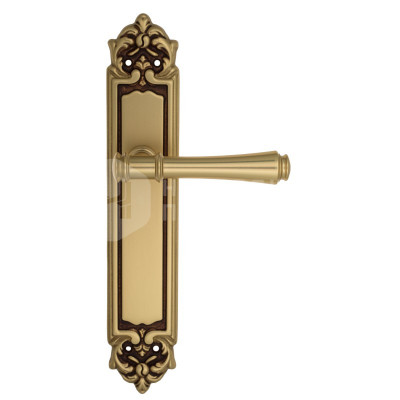 Дверная ручка на планке Venezia Callisto VNZ1524 PL96 французское золото + коричневый