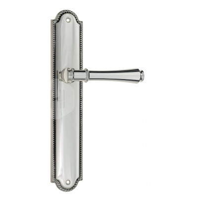 Дверная ручка на планке Venezia Callisto VNZ1466 PL98 натуральное серебро + черный