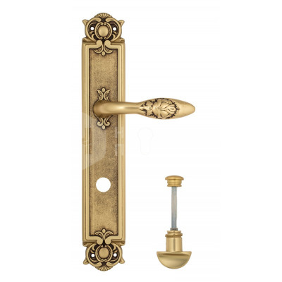 Дверная ручка на планке Venezia Casanova VNZ1246 PL97 французское золото + коричневый