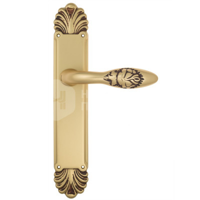 Дверная ручка на планке Venezia Casanova VNZ3431 PL87 французское золото + коричневый