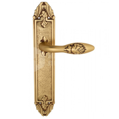 Дверная ручка на планке Venezia Casanova VNZ2426 PL90 французское золото + коричневый