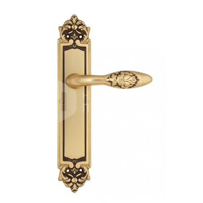 Дверная ручка на планке Venezia Casanova VNZ821 PL96 французское золото + коричневый