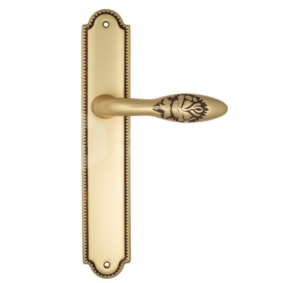 Дверная ручка на планке Venezia Casanova VNZ1593 PL98 французское золото + коричневый