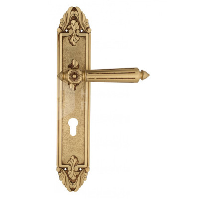 Дверная ручка на планке Venezia Castello VNZ2431 PL90 французское золото + коричневый