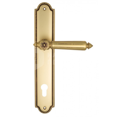 Дверная ручка на планке Venezia Castello VNZ1572 PL98 французское золото + коричневый