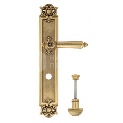 Дверная ручка на планке Venezia Castello VNZ1355 PL97 французское золото + коричневый