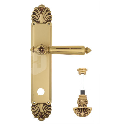 Дверная ручка на планке Venezia Castello VNZ2897 PL87 французское золото + коричневый