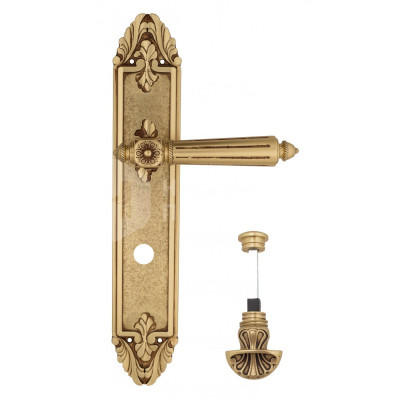 Дверная ручка на планке Venezia Castello VNZ2439 PL90 французское золото + коричневый