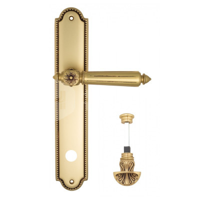 Дверная ручка на планке Venezia Castello VNZ1571 PL98 французское золото + коричневый
