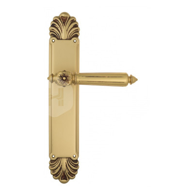 Дверная ручка на планке Venezia Castello VNZ2898 PL87 французское золото + коричневый