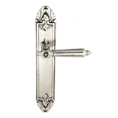 Дверная ручка на планке Venezia Castello VNZ2612 PL90 натуральное серебро + черный