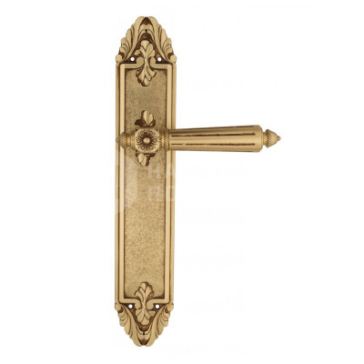 Дверная ручка на планке Venezia Castello VNZ2444 PL90 французское золото + коричневый