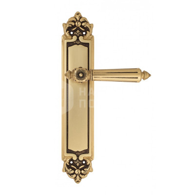Дверная ручка на планке Venezia Castello VNZ1352 PL96 французское золото + коричневый