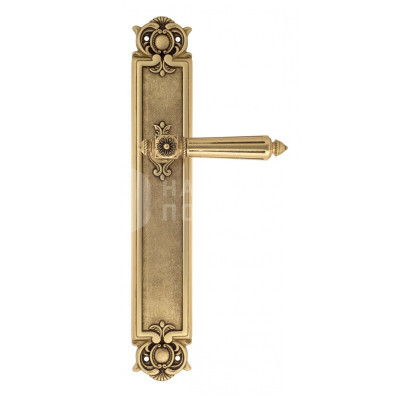 Дверная ручка на планке Venezia Castello VNZ1356 PL97 французское золото + коричневый