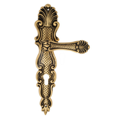Дверная ручка на планке Venezia Fenice VNZ2139 PL92 французское золото + коричневый