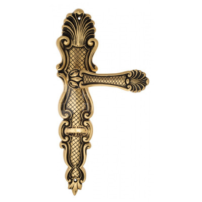 Дверная ручка на планке Venezia Fenice VNZ2140 PL92 французское золото + коричневый