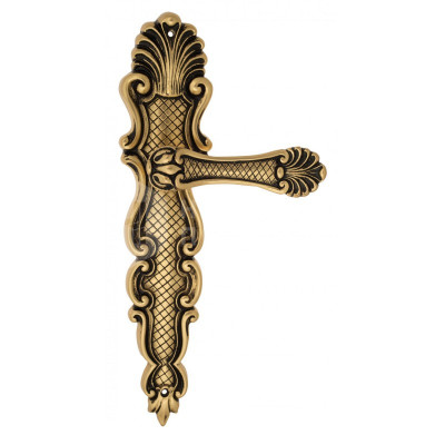 Дверная ручка на планке Venezia Fenice VNZ2119 PL92 французское золото + коричневый