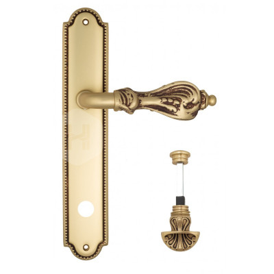 Дверная ручка на планке Venezia Florence VNZ3175 PL98 французское золото + коричневый