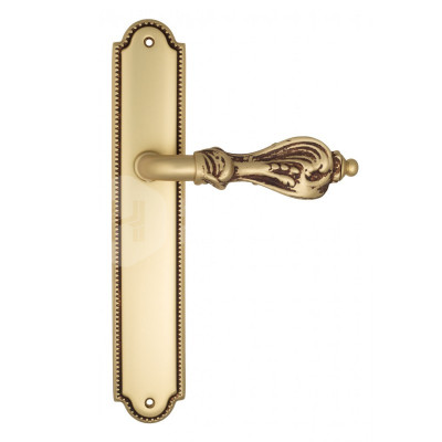 Дверная ручка на планке Venezia Florence VNZ3173 PL98 французское золото + коричневый