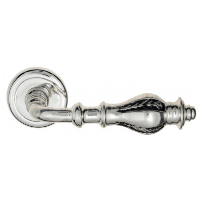 Дверная ручка Venezia Gifestion VNZ3661 D1 натуральное серебро + черный