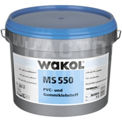 Клей для ПВХ покрытий Wakol MS 550 на основе ms-полимеров (7.5кг)
