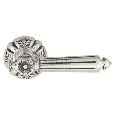 Дверная ручка Venezia Castello VNZ2821 D5 натуральное серебро + черный