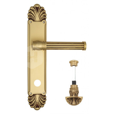 Дверная ручка на планке Venezia Impero VNZ1953 PL87 французcкое золото + коричневый
