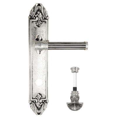 Дверная ручка на планке Venezia Impero VNZ1977 PL90 натуральное серебро + черный